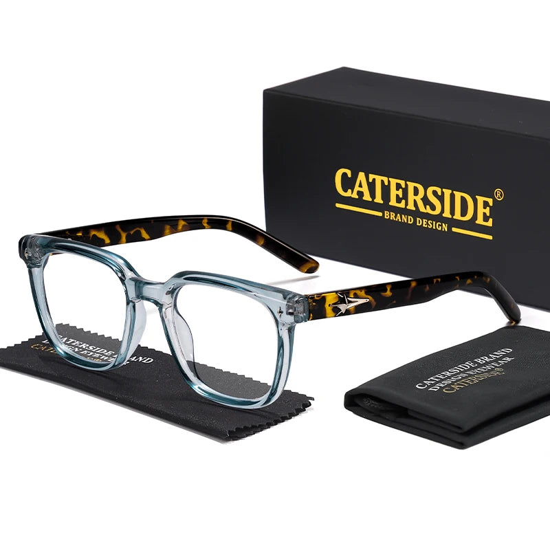 CATERSIDE Minimalist Anti Blue Light Glasses Men Brand Design TR90 Square Frames Eyewear Fashion Women Optical Eyeglass Frame