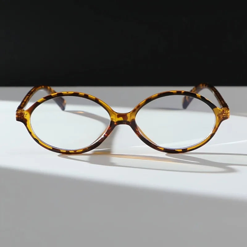 1pc Women'S Oval Frame Glasses, Sexy Retro Elegant Casual Temperament Spectacles for Daily Commute Party Street Style