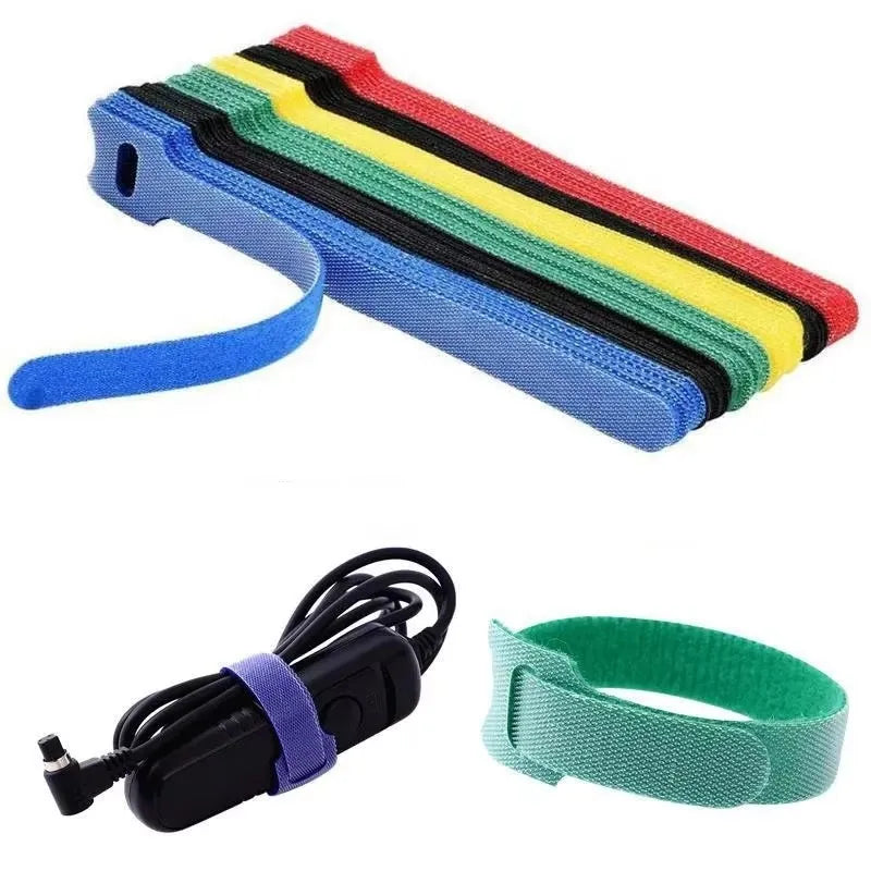 Releasable Cable Ties Durable and Soft Nylon Strap Reusable Velcro Cable Ties Organizer Tool Velcro Self-Adhesive Tapes