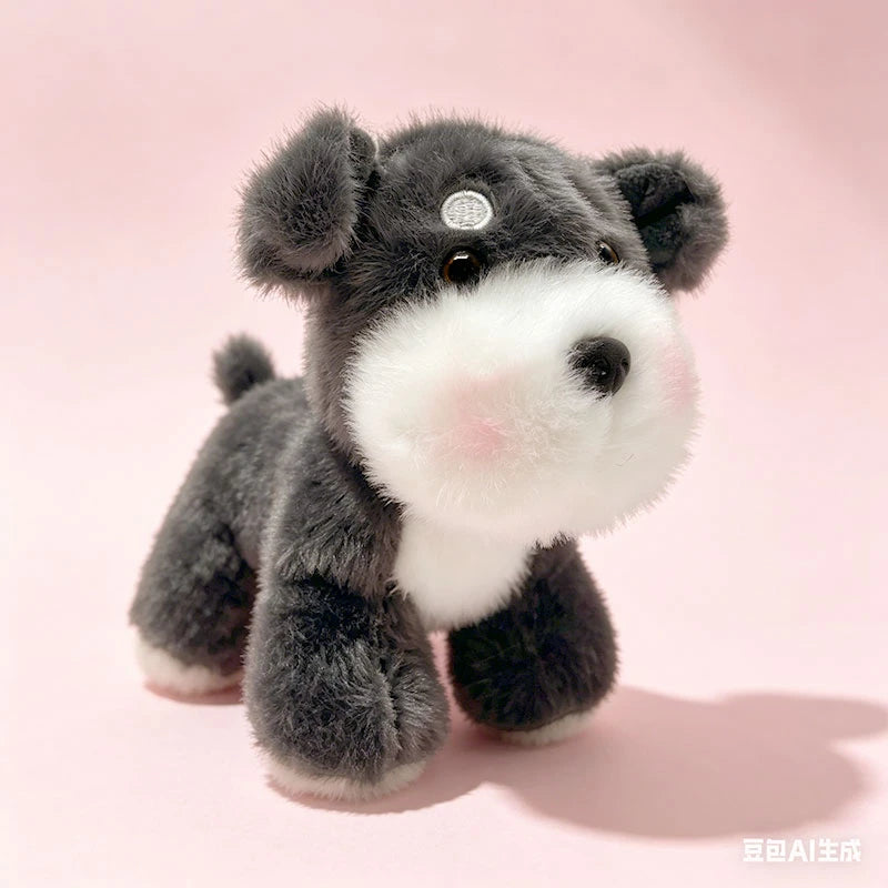 Cute Birthday Gift Pet Dog Plush Toys Cute Fluffy Corgi Schnauzer Shiba Inu Poodle Bulldog Hunting Dog Doll Office Desktop Decor