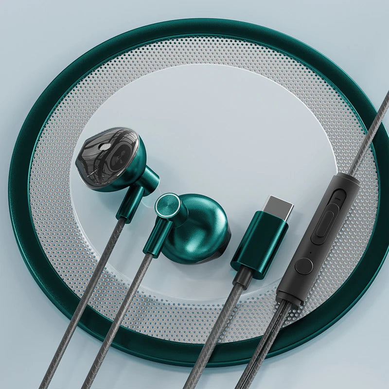 Wired Headphones Noise-cancelling Bass In-ear Movement 3.5mm With Microphone Original Typec Fitting For Xiaomi Huawei Samsung