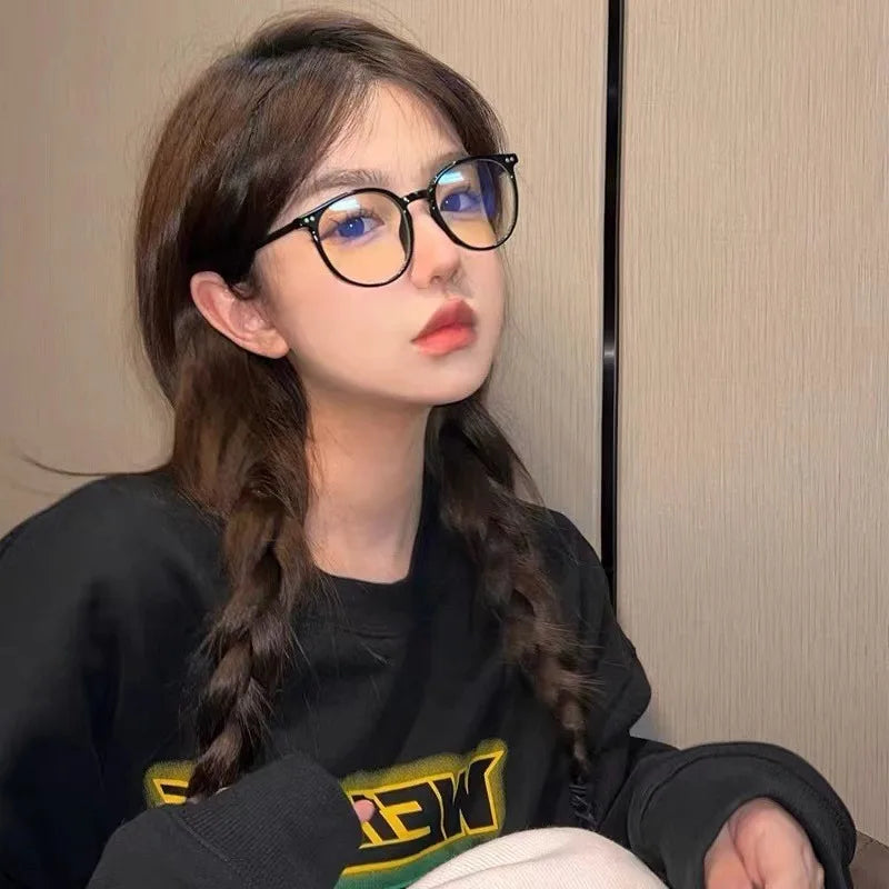 Korean Trendy Glasses Women Anti-Blue Light  Eyeglasses