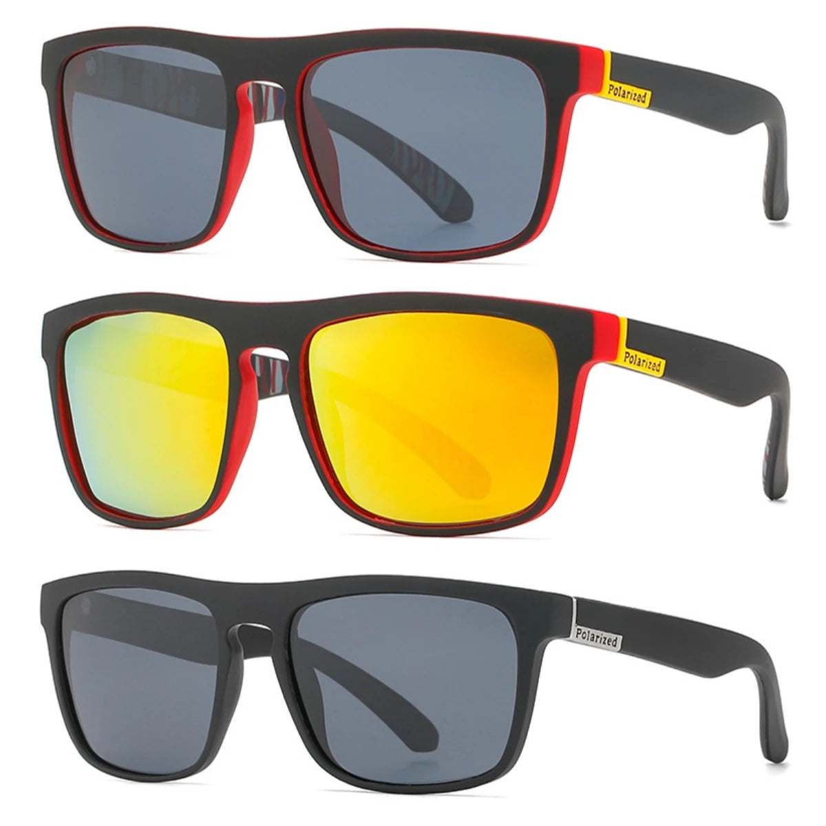 3 PC Polarized Men Women Sunglasses Men's Square Sun Glasses Driving Mens UV400 Eyewear