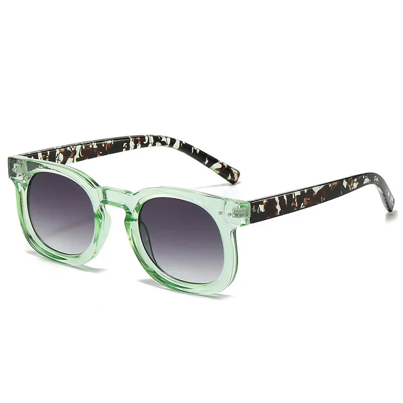 JNPCXI Retro Small Square Sunglasses Women Fashion Gradient Gray Tea Shades UV400 Men Rivets Trending Punk Sun Glasses