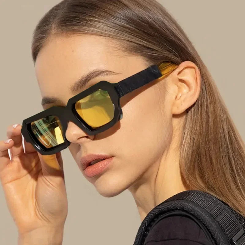 JNPCXI Ins Popular Fashion Square Polarized Sunglasses Women Retro Punk Shades UV400 Men Trending Sun Glasses
