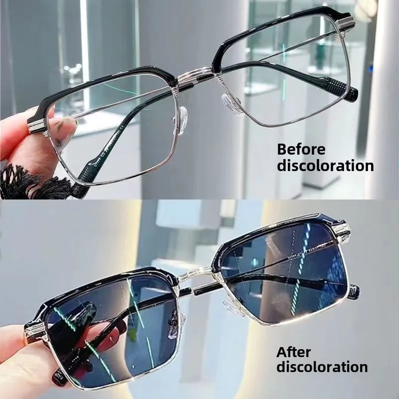 Photochromic Anti Radiation Glasses Eyeglass Eyeglasses for Woman Men Vintage Eyebrow Frame