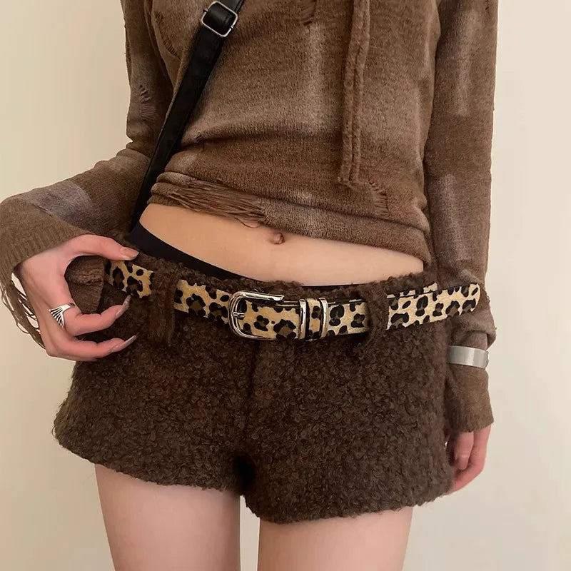 Fashion And Personality Belt Female Design Feeling Small Leopard Print Snake Skin Cool Cool N Spice Girl Style All-In-One Belt
