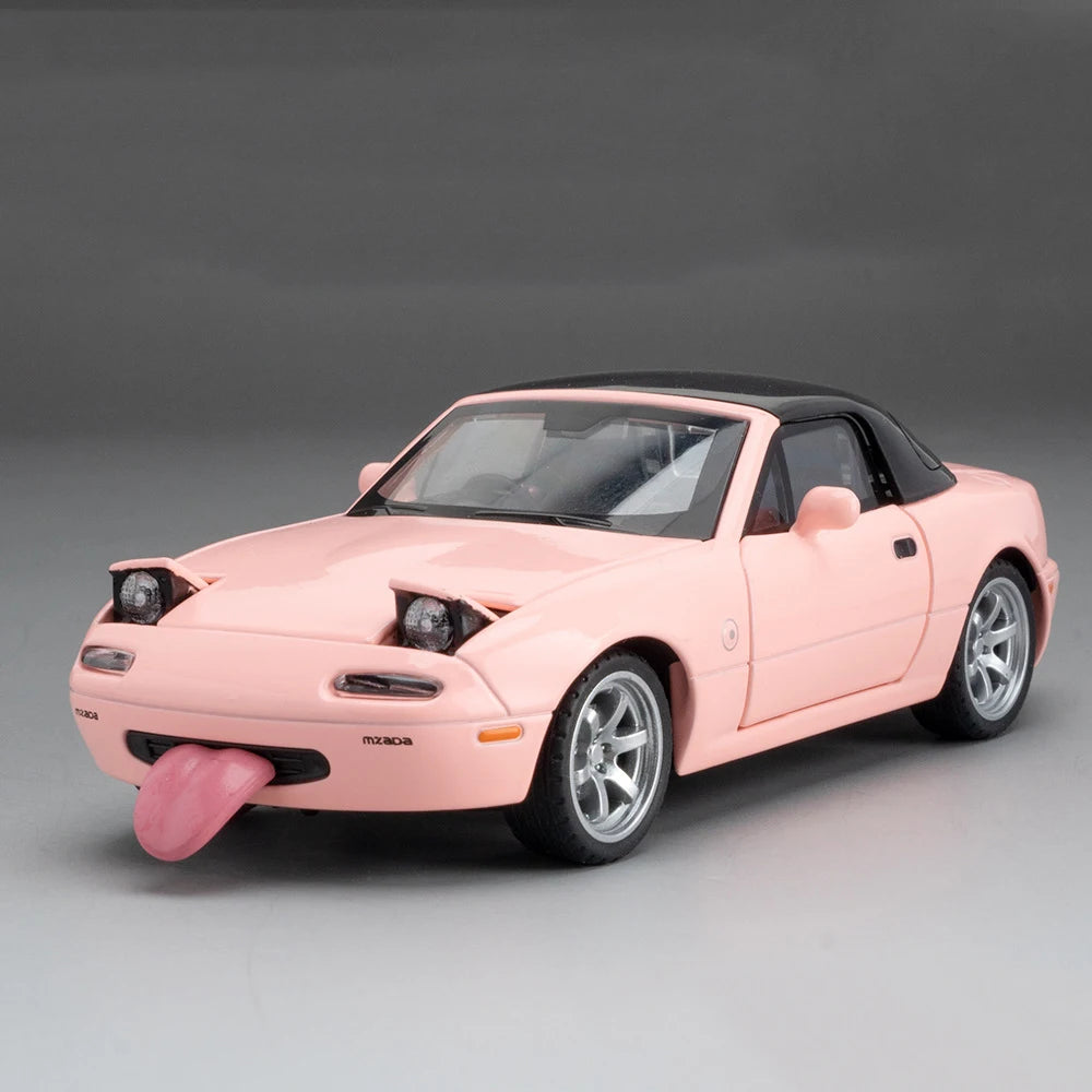 1:32 RX-7 FD3S MX-5 Miniature Model Toys Diecast Alloy Car Front Wheel Steering with Sound Light Pull Back Vehices Children Gift