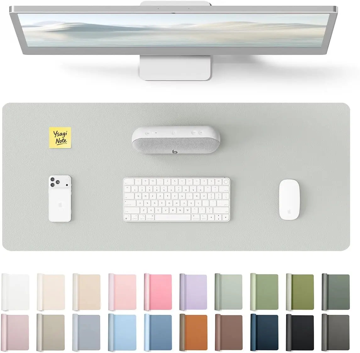 Leather Office Desk Pad Protector,Large Mouse Pad,Non-Slip,PU Leather,Laptop Desk Blotter,Waterproof Writing Pad for Office/Home