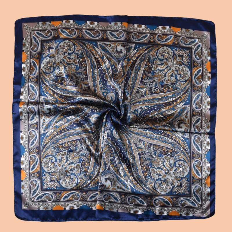 1PC Ladies Multicolor Paisley Print Woven Scarf Large Fashionable Headscarf Travel Party Silk Scarf