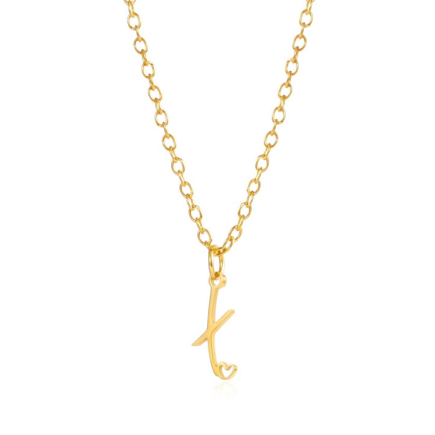 Fashion Stainless Steel A-Z Initial Letter Necklace For Women Elegant Gold Color 26 Alphabet Pendant Jewelry Girls Birthday Gift