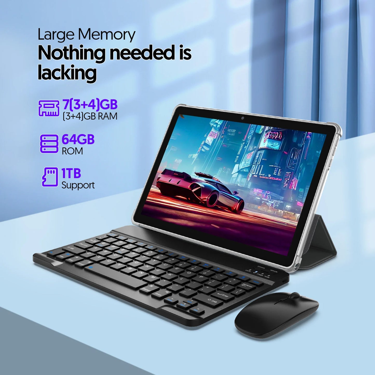 BAKEN new 10-inch Android 13 tablet , quad-core processor, 7GB (3g+4g memory expansion) RAM+64GB ROM, 1TB expansion, 1280x800 IP