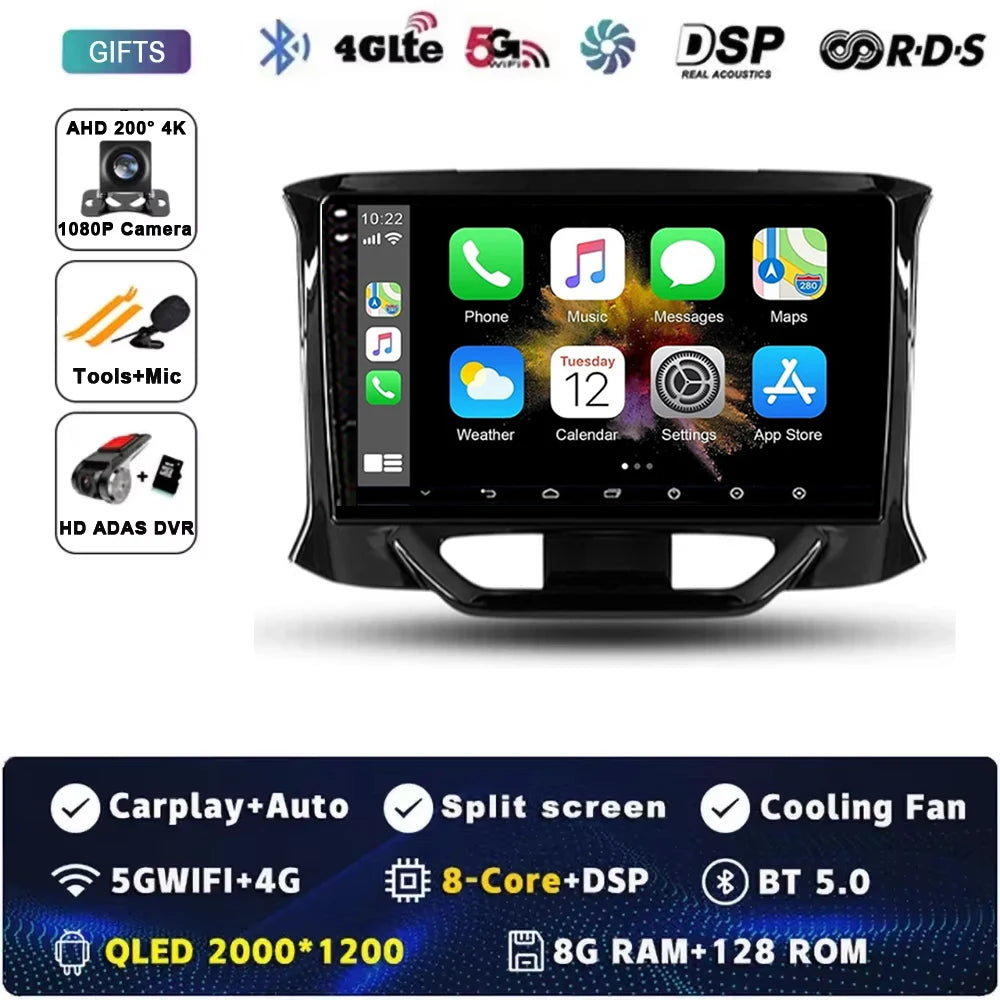 For LADA Xray X ray 2015 - 2019 Android 15 Car Radio GPS Navigation QLED Carplay Auto Multimedia Stereo Player BT
