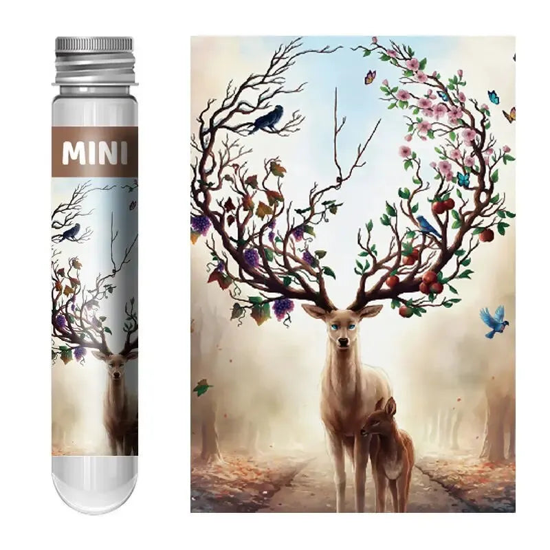 Mini Test Tube Puzzle 150pcs Deer Dogs Jigsaw Puzzle Decompress Toy Educational Family Game