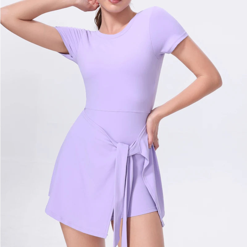 DIAS FIT JOY Sporty One-Piece Dress Prevents Walk Light Beautiful Back Design Yoga Skirt Tennis Skirt Naked Sensation