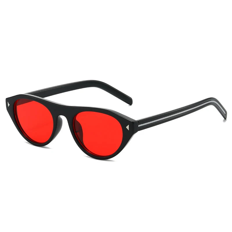 JNPCXI Vintage Cat Eye Sunglasses for Women Trendy Rivet Design Flat Top Sun Glasses Men Gafas De Sol Hombre S2611