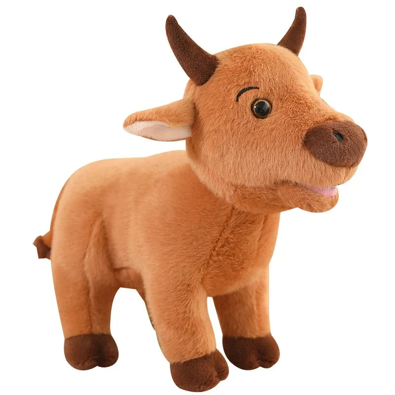 25-40cm Cattle Animals Plush Toys Early Childhood Education Props Doll Cute Bull Scalper Ox Cattle Soft Stuffed Pillow Gifts