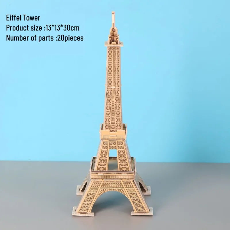 3D Puzzle World Famous Building Mosaic Model Children's Educational Handmade Toy Eiffel Tower Paper Assembly  Educational Toys