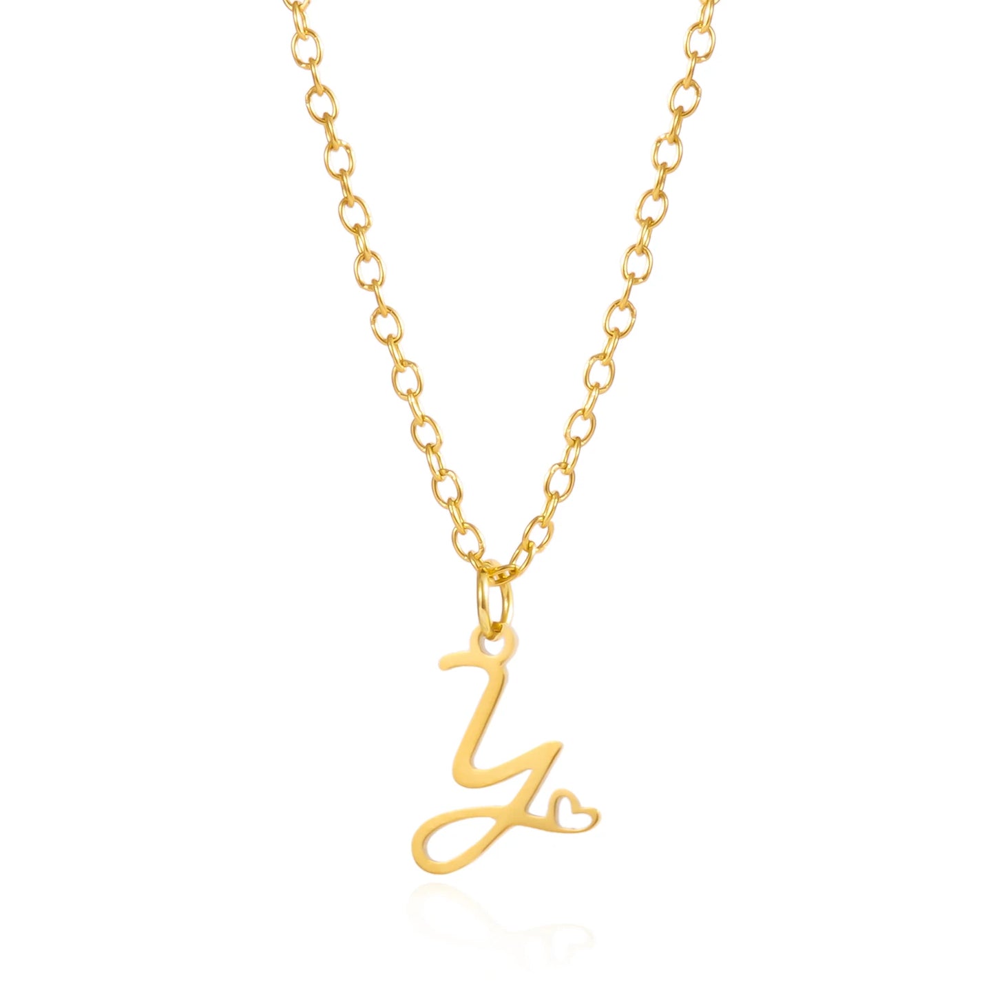 Fashion Stainless Steel A-Z Initial Letter Necklace For Women Elegant Gold Color 26 Alphabet Pendant Jewelry Girls Birthday Gift