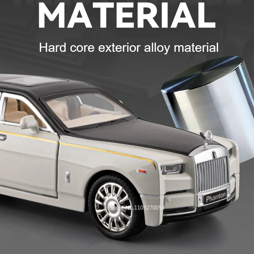1:32 Rolls Royce Phantom Cullinan Diecast Alloy Model Toys Car Doors Opened with Sound Light Pull Back Toy Bookshelf Decorations