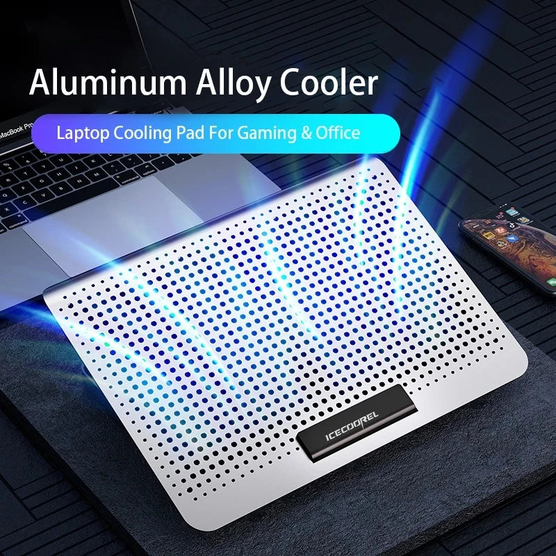 Aluminum Alloy Laptop Cooler Stand Gaming Laptop Cooling Pad 11-17 Inch Notebook