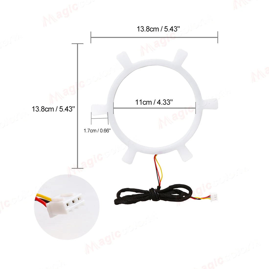 5.9in/4.13inch Symphony RGB Horn Tweeter Ambient Light Universal Car Interior Atmosphere Lamps Audio Hood Decoration APP Control