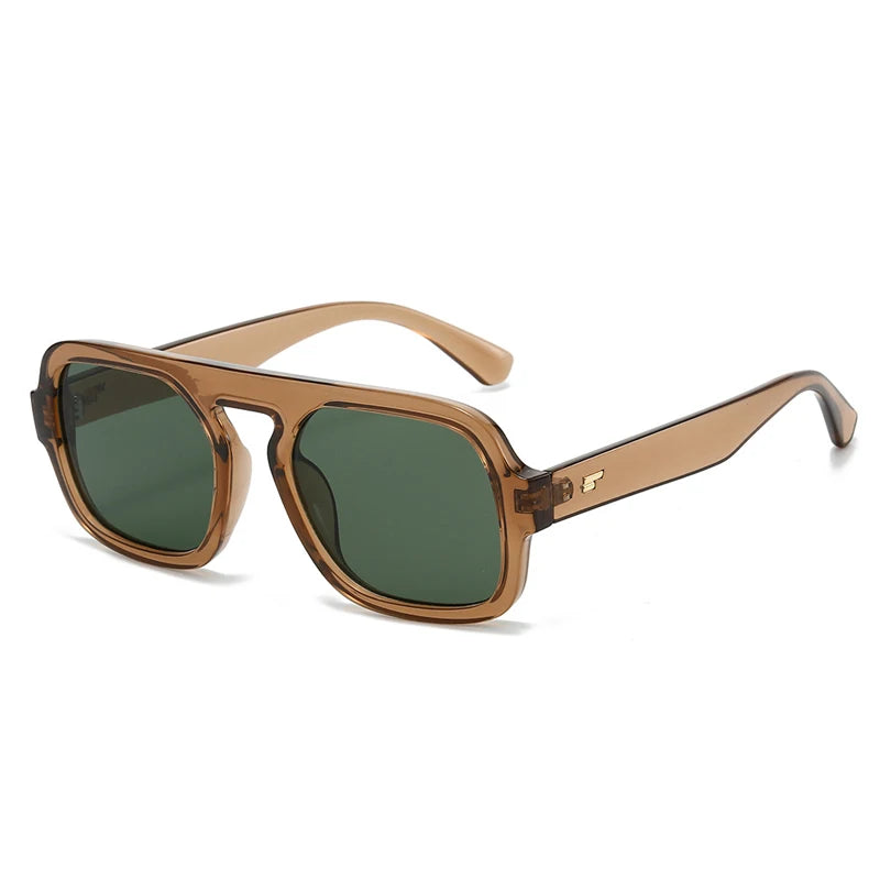 JNPCXI Ins Popular Fashion Square Sunglasses Women Retro Rivets Clear Gradient Shades UV400 Men Trending Sun Glasses