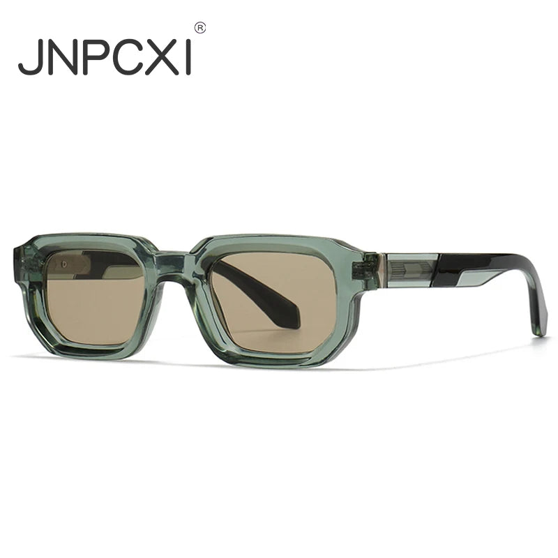 JNPCXI Fashion Rivets Decoration Sunglasses For Women Men Brand New Square Gradient Shades UV400 Eyewear Sun Glasses