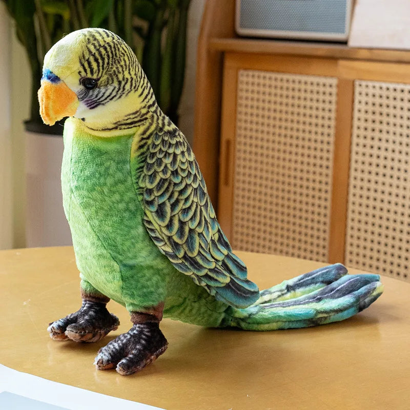 23cm Cute Lifelike Parrot Printed Animals Delicate Toy Pet Bird Bright Colour Plush Doll Zoo Souvenir Party Photo Props