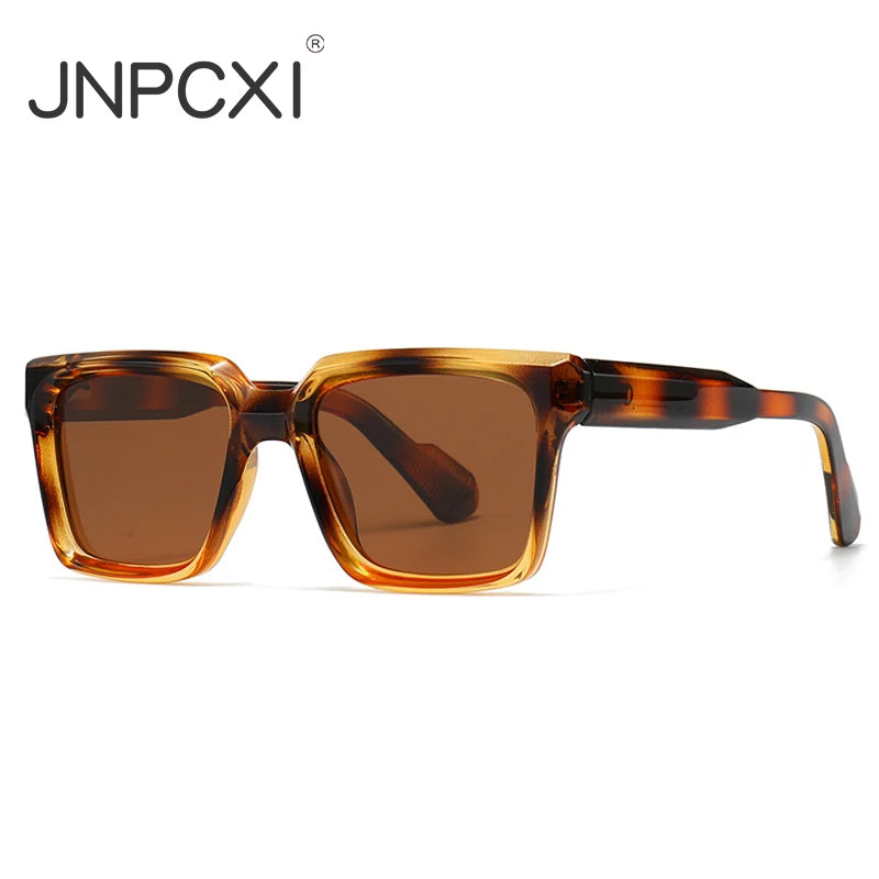 JNPCXI New Fashion Square Sunglasses for Men and Women Trendy Polarized Sun Glasses Shades UV400