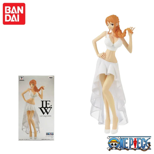 Special OfferIn Stock Bandai Original One Piece Boa Hancock Perona Weiwei Nami Wedding Dress Mol Doll Action Collection StatueFi