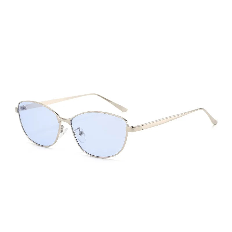 JNPCXI New Fashion Cat Eye Women Sunglasses Retro Trending Metal Blue Gradient Men Shades UV400 Sun Glasses