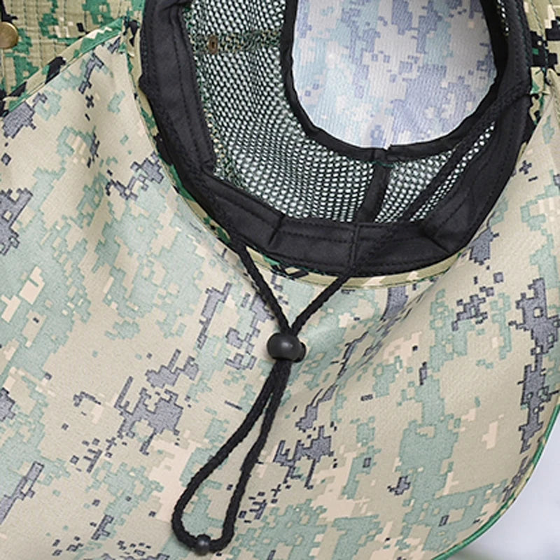 Xinbaoguan 100% Polyester 9227 New Summer Outdoor Men's Sun Protection and Sunshade Large Brim Shawl Fishing Hat
