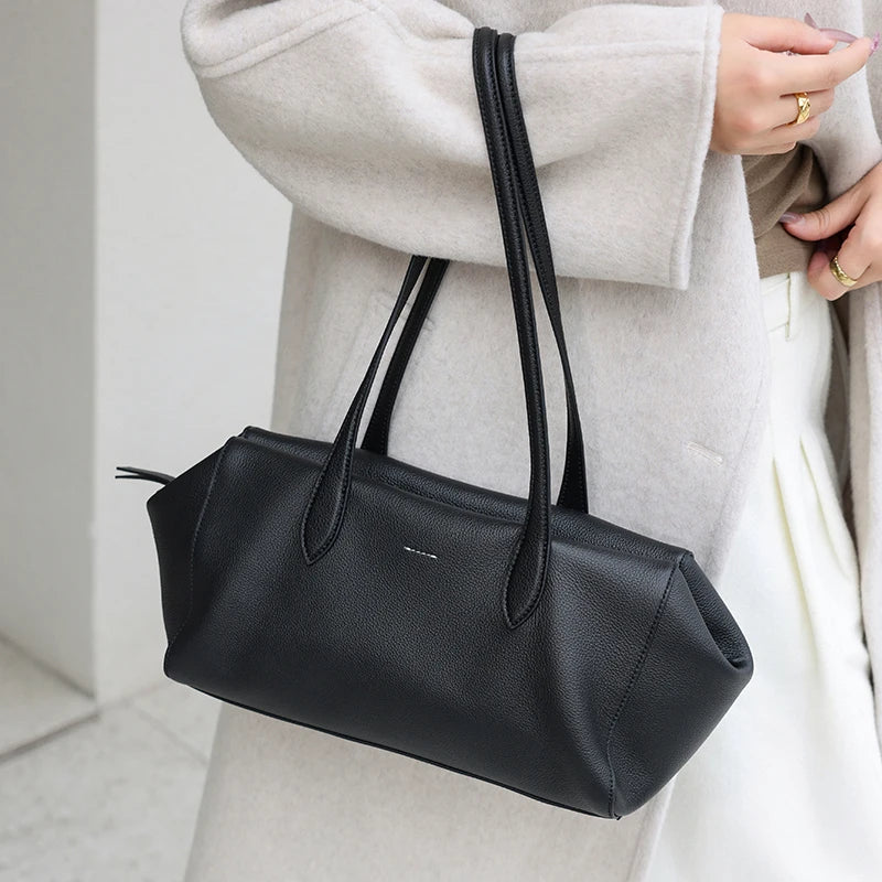 Women's Soft Cow Genuine Leather Underarm Bags Female Fashion Top-grain leather Shoulder Bag Ladies Luxury Designer Handbags