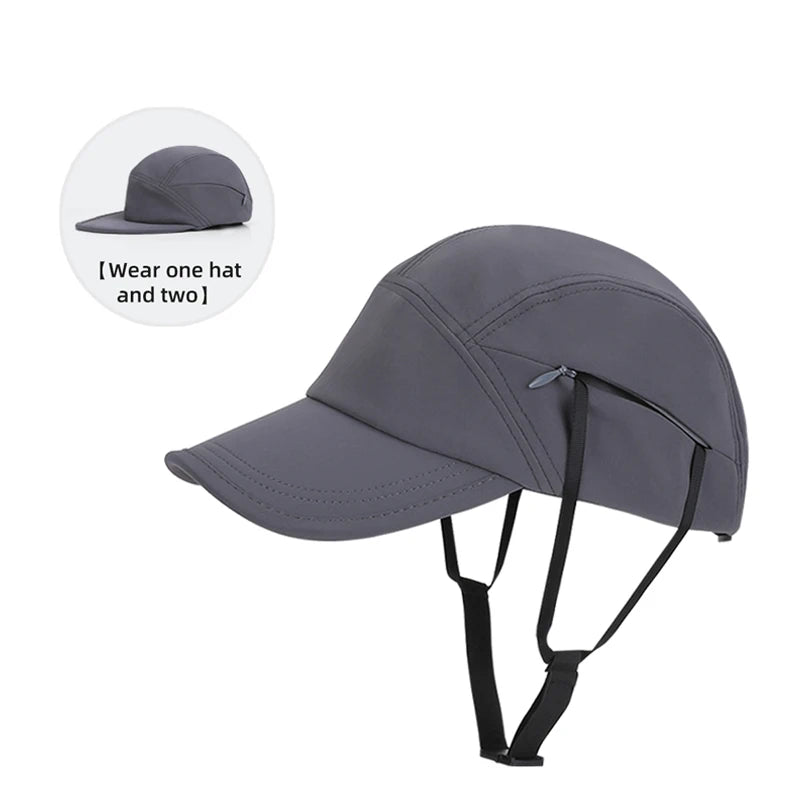 9274-New summer women's outdoor cycling sun hat, women's lightweight breathable baseball cap, windproof drawstring surfing hat