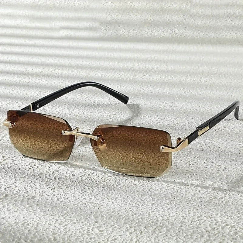 1 Pair of Fashionable Square Frameless Glasses for Both Men and Women Casual Daily Wear Simple Party Photography