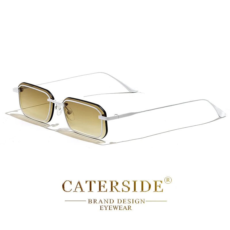 CATERSIDE Retro Punk Sunglasses Men's Square Small Frame Sun Glasses Women Personalized Outdoor Sports Eyewear Summer UV400