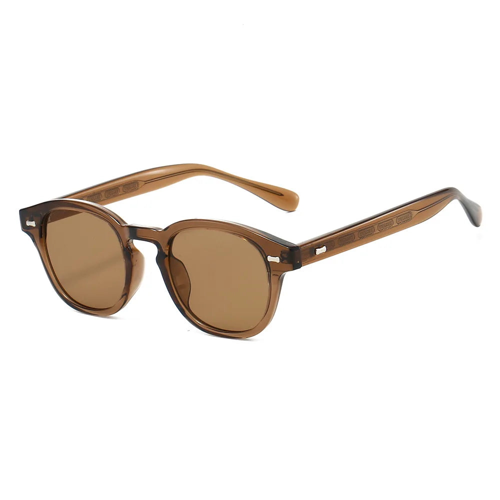 JNPCXI New TR90 Square Sunglasses Women Vintage Rivets Trending Men Leopard Blue Shades UV400 Sun Glasses