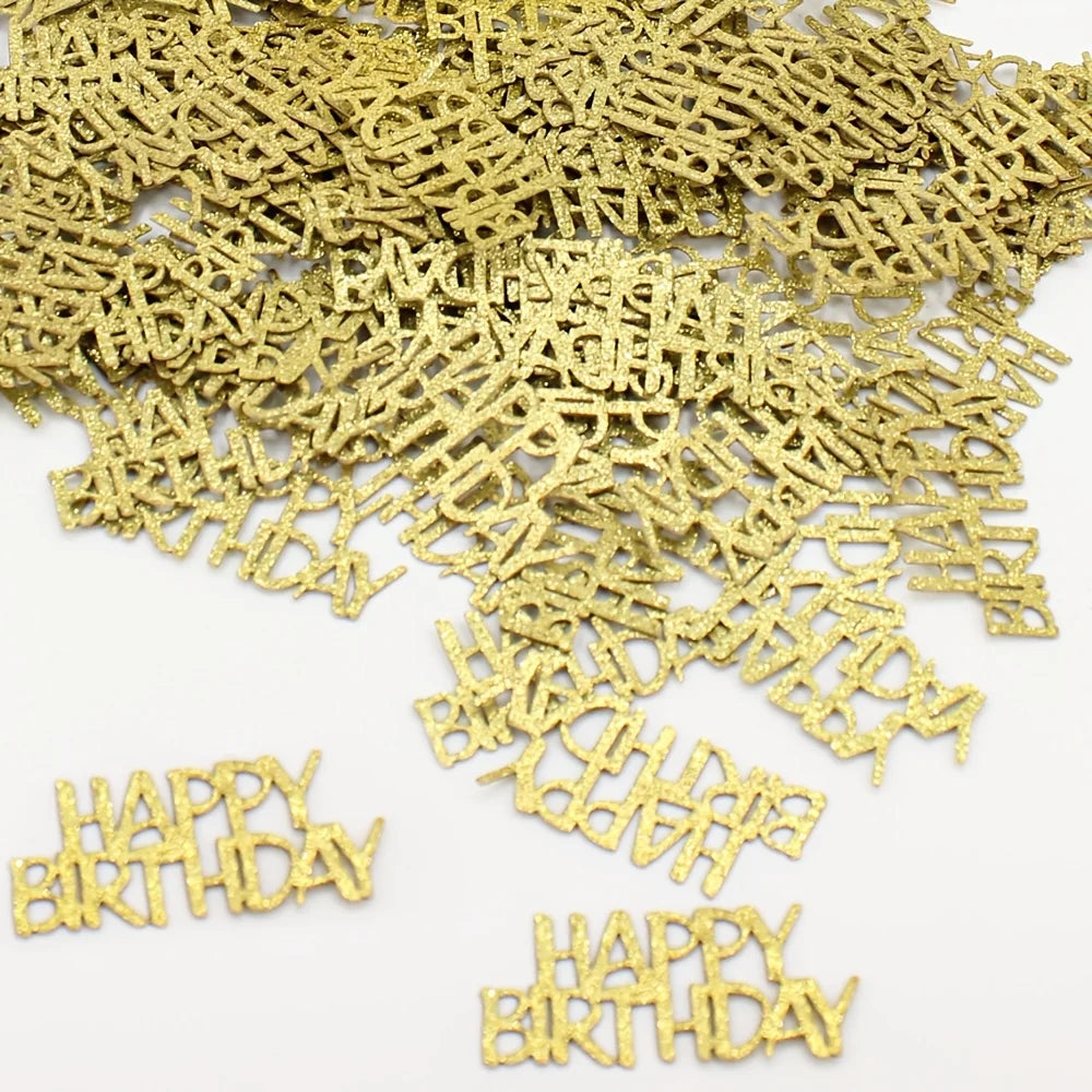 Golden HAPPY BIRTHDAY Desktop Scattering Props, Happy Birthday Confetti, Decorations Birthday Table Scatter Party Supplies