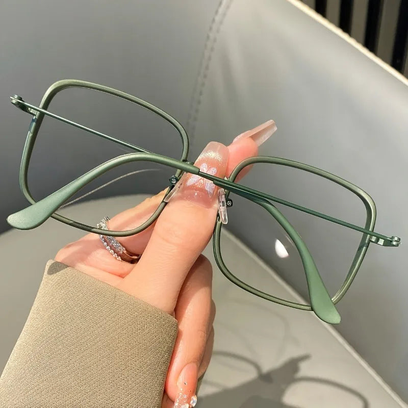 Stylish Square Full-Rim Glasses with Clear Blue Light Blocking Lenses, Perfect for Daily Use, Office, and Study