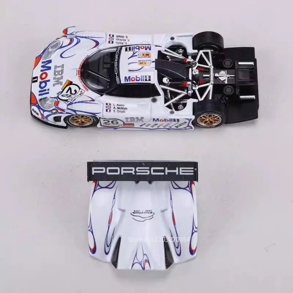 1:64 Porsche 911 GT1 LM 1998 Cayenne Turbo GT Miniature Toys Diecast Alloy Model Car Rubber Tire Children's Interactive Toy Gift