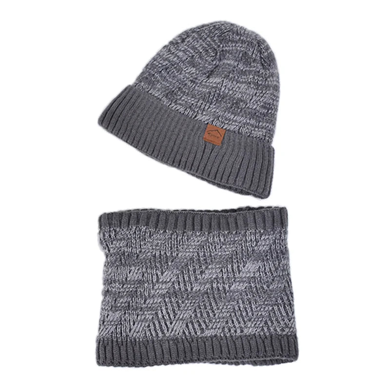 Xinbaoguan 60% acrylic 9610 winter cold resistant and warm knitted hat scarf set with ear protection and plush yarn hat