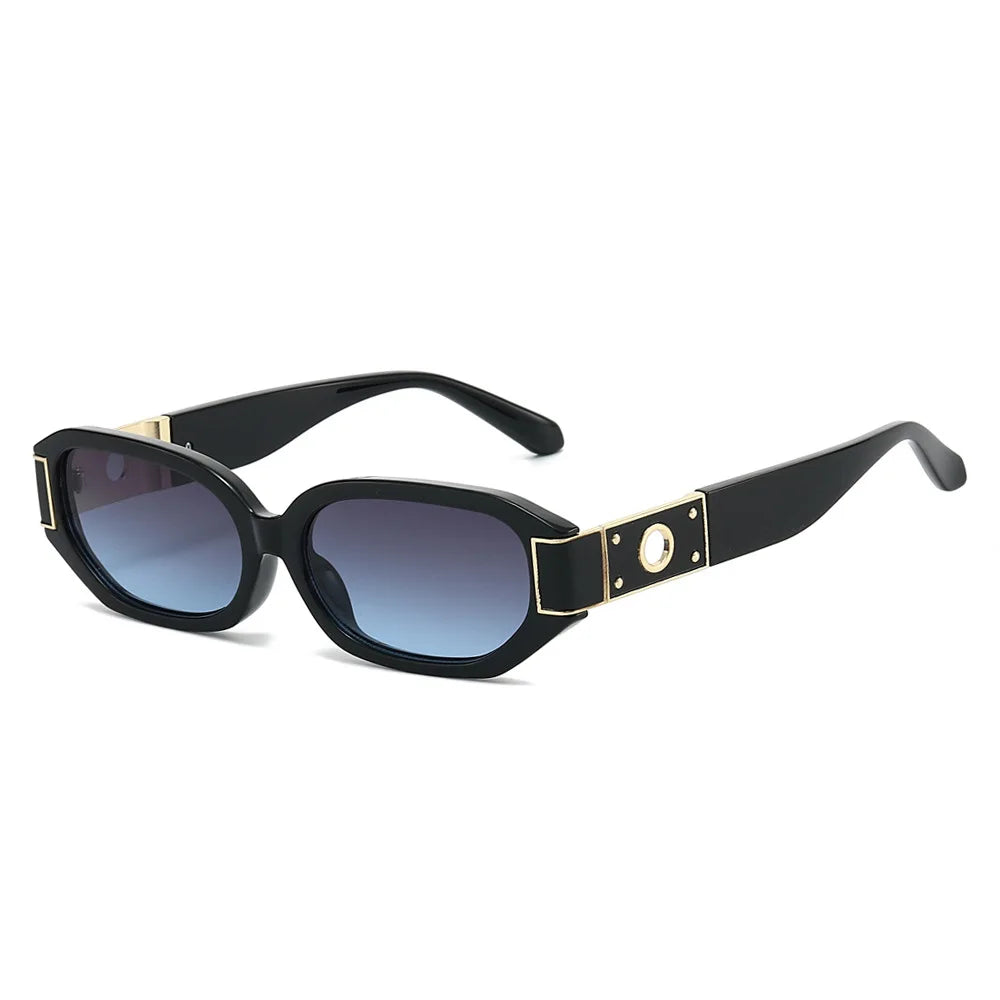 JNPCXI New Polygon Rectangle Women Sunglasses Fashion Gradient Green Shades UV400 Men Trending Outdoor Sun Glasses