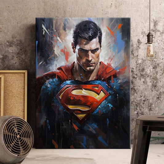 MINISO Poster Super Heroes Superman Canvas Wall Art Print Home Room Decor