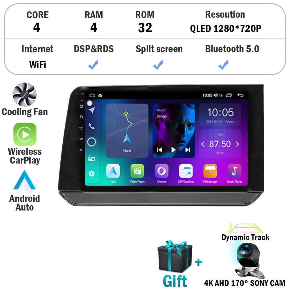 10" Android 15 Car Stereo for Nissan Note 2021 2022 Radio Touch Screen Carplay+Auto GPS WIFI 4G Navigation Autoradio Head Unit