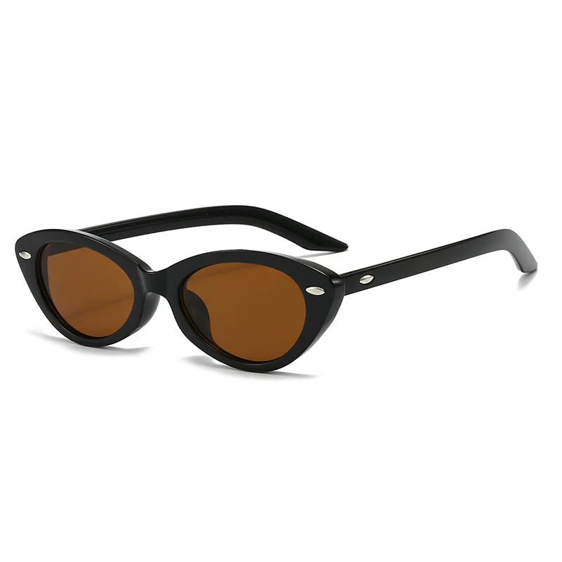 JNPCXI New Cat Eye Rivets Women Sunglasses Fashion Candy Color Shades UV400 Retro Men Trending Leopard Green Sun Glasses