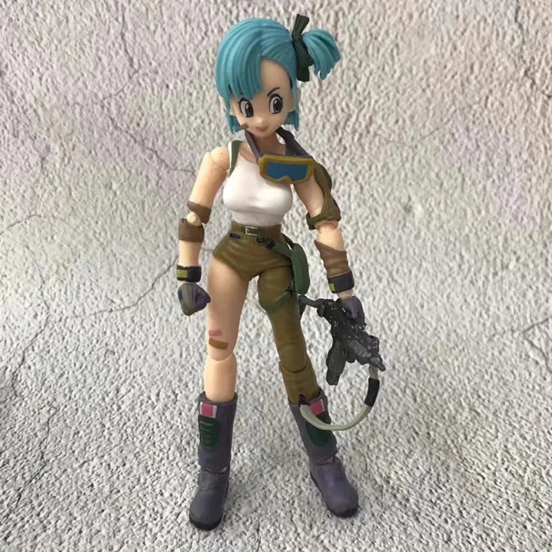 13cm SHF Dragon Ball Pink Bulma  Action Figure PVC Battle Detector Collection