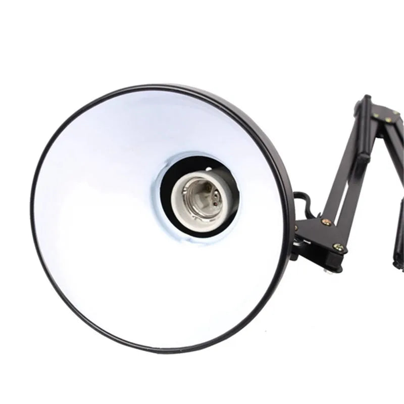 Home EU US Plug Flexible Swing Arm Clamp Mount Lamp Office Studio E27/E26 Bulb