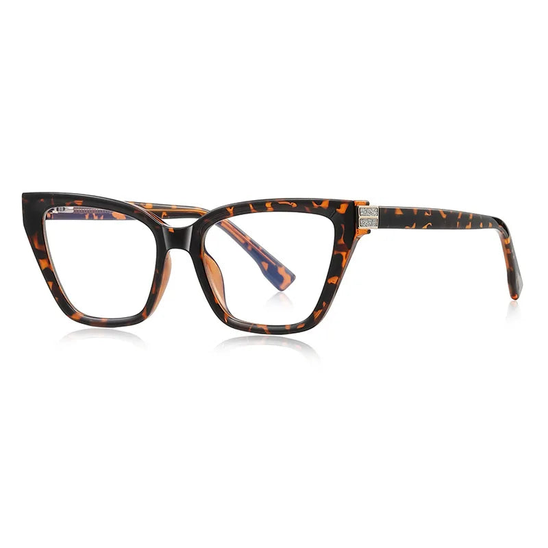 JNPCXI New TR90 Anti-Blue Light Retro Women Glasses Frames Gradient Tea Optical Eyeglasses Frame