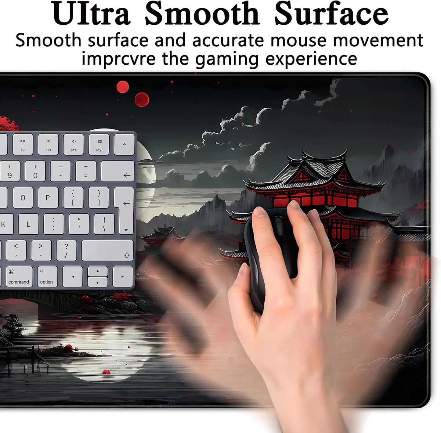Japanese Desk Mat Riverside Full Moon Desk Pad Large Mouse Pad Gaming Mousepad  XXL Keyboard Pad Computer for Office Desk Decor